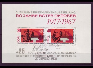 DDR Block 26 50 Jahre Roter Oktober 1917-1967 20 + 40 Pf mit ESST