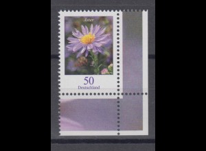 Bund 2463 Eckrand rechts unten Blumen Herbstaster 50 Cent postfrisch
