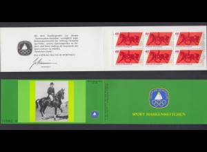 Bund Sport Markenheftchen 6x 1047 60+ 30 Pf 1980 postfrisch 