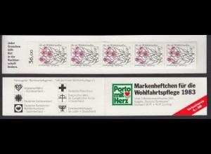 Bund Wolhfahrt BAG Markenheftchen 5x 1190 80+ 40 Pf 1983 postfrisch 