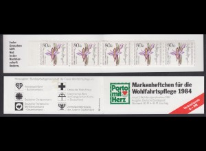 Bund Wolhfahrt BAG Markenheftchen 5x 1227 80+ 40 Pf 1984 postfrisch 