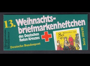 Bund Rotes Kreuz Weihnachten Markenheftchen 5x 1770 80+ 40 Pf 1994/95 postfrisch