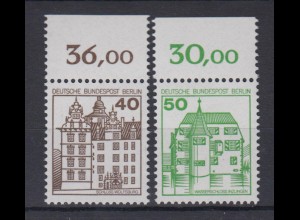 Berlin 614-615 mit Oberrand Burgen + Schlösser 40 Pf + 50 Pf postfrisch