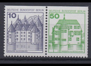 Berlin 532,615 C Zusammendruck W73 oben geschnitten Burgen+Schlösser 10/50 Pf **