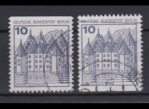 Berlin 532 C/D oben + unten geschnitten Burgen + Schlösser 10 Pf gestempelt /3