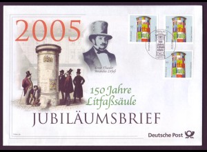 Bund Jubiläumsbrief 2005 Mi.Nr. 2444 ESST 150 Jahre Litfaßsäule