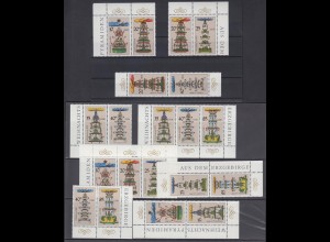DDR 3134-3137 Zusammendrucke 9 verschiedene Weihnachtspyramiden postfrisch