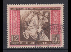 Deutsches Reich 822 Europäischer Postkongress Wien 1942 12+ 38 Pf gestempelt /1