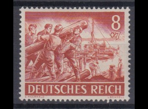 Deutsches Reich 835 Tag der Wehrmacht, Heldengedenktag 8+ 7 Pf postfrisch
