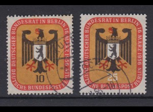 Berlin 136-137 Deutscher Bundesrat in Berlin 10 Pf + 25 Pf gestempelt /2 