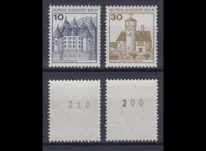 Berlin 532 II + 534 II Letterset RM mit gerader Nr Burgen+Schlösser 10+30 Pf **