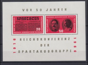 DDR Block 25 50. Jahrestag der Reichskonferenz 20 + 50 Pf postfrisch