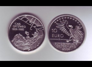 Silbermünze 10 Euro spiegelglanz 2008 Carl Spitzweg 