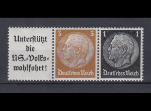 Deutsches Reich 513/512 Zusammendruck W 76 Hindenburg 3 Pf + 1 Pf postfrisch