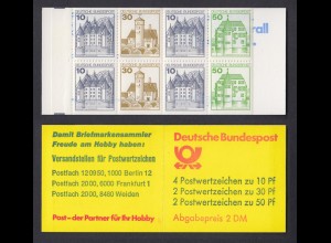 Bund Markenheftchen 22 I aa K2 Burgen+Schlösser 1980 postfrisch 