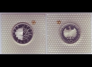 Silbermünze 10 DM 1989 2000 Jahre Bonn "D" polierte Platte (6)