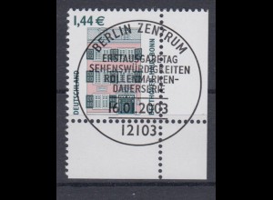 Bund 2306 Eckrand rechts unten SWK 144 Cent mit Ersttagsstempel Berlin