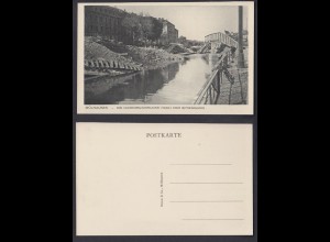 Ansichtskarte Mülhausen Die Hasenrainbrücke nach der Sprengung nicht gelaufen