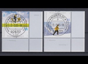 Bund 2447-2448 Eckrand rechts unten Post Briefzustellungen 55 Cent ESST Weiden