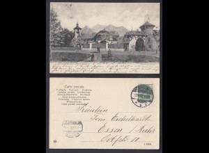 Ansichtskarte Düsseldorfer Ausstellung Alpenpanorama gestempelt 1902