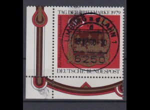 Bund 1023 Eckrand links unten Tag der Briefmarke 60 Pf postfrisch