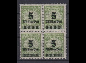 Deutsches Reich 333 A 4er Block Wertangaben im Kreis 5 Mrd auf 4 Mio M **
