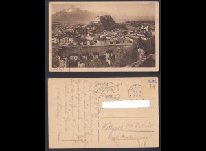 Ansichtskarte Salzburg mit Stempel Genutzt die Luftpost Jena 1928