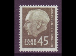 Saarland 392 Bundespräsident Theodor Heuss 45 Fr postfrisch