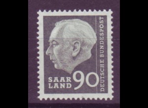 Saarland 397 Bundespräsident Theodor Heuss 90 Fr postfrisch