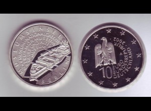 Silbermünze 10 Euro spiegelglanz 2002 Museumsinsel 