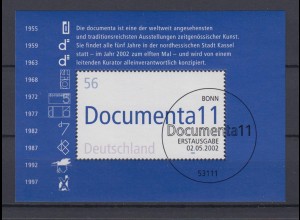 Bund Block 58 11. documenta Kassel 56 C Ersttagsstempel Bonn