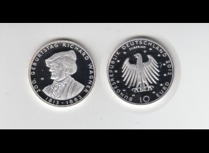 Silbermünze 10 Euro spiegelglanz 2013 Richard Wagner 