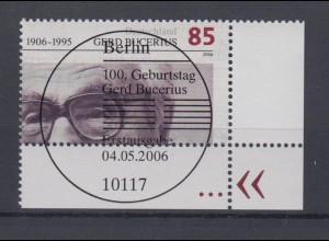 Bund 2538 Eckrand rechts unten 100. Geburtstag Gerd Bucerius 85 C ESST Berlin