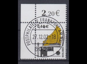 Bund 2298 Eckrand links oben SWK 44 Cent mit Ersttagsstempel Frankfurt