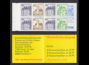 Bund Markenheftchen 22 I f RZ 4 Burgen + Schlösser 1980 postfrisch