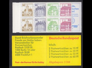 Bund Markenheftchen 23c Burgen + Schlösser 1982 breiter Rand postfrisch 
