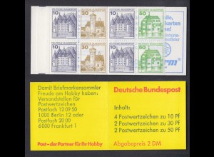 Bund Markenheftchen 22 I m Burgen + Schlösser 1980 postfrisch 