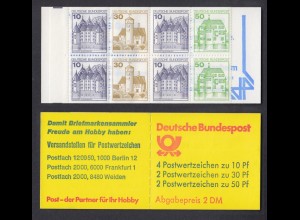 Bund Markenheftchen 22 I w Burgen + Schlösser 1980 postfrisch 