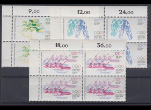 Berlin 716-718 Eckrand links oben 4er Bl. Olympische Spiele 1984 kompl. Satz **