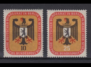 Berlin 136-137 Deutscher Bundesrat in Berlin 10 Pf + 25 Pf postfrisch 