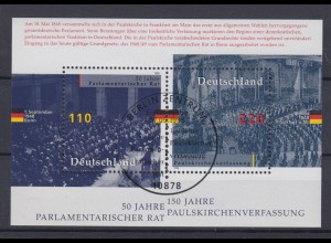 Bund Block 43 50 Jahre Parlamemtarischer Rat 110 Pf + 220 Pf ESST Berlin