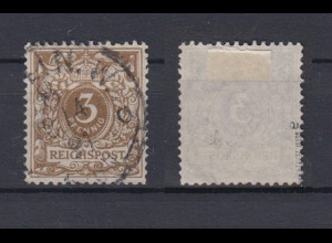 Deutsches Reich 45a Wertziffer Krone Perlenoval 3 Pf gestempelt geprüft Zenker