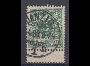 Deutsches Reich 46 Wertziffer Krone Perlenoval 5 Pf gestempelt mit Zwischensteg