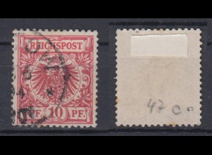 Deutsches Reich 47c Wertziffer Krone Perlenoval 10 Pf gestempelt Farbgeprüft /2