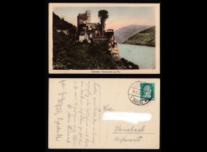 Ansichtskarte Schloss Rheinfels am Rhein gestempelt Assmannshausen 1927