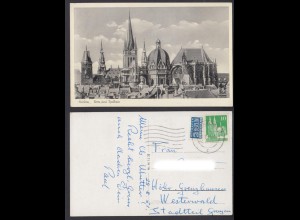 Ansichtskarte Aachen Dom und Rathaus