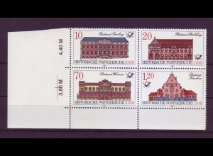 DDR 3067-3070 Zusammendruck 4er Bl. Historische Postgebäude postfrisch