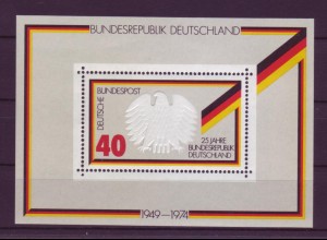 Bund Block 10 mit Doppeldruck 25 J. Bundesrepublik Deutschland 40 Pf postfrisch