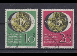 Bund 141-142 Nationale Briefmarkenausstellung 10+ 2 Pf + 20+ 3 Pf gestempelt
