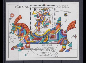Bund Block 35 Für uns Kinder 100 Pf ESST Bonn 11.04.1996
